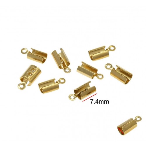 Ατσάλινο τελείωμα-σφιχτηράκι 7,4mm και τρύπα Φ4mm σε χρυσό, κατάλληλο για την κατασκευή κοσμημάτων-τιμή ανά τεμάχιο