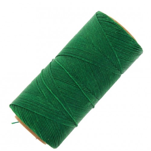 Κερωμένο κορδόνι Linhasita 0.75mm με ελαφρύ κέρωμα σε πράσινο χρώμα, ιδανικό για να φτιάξεις χειροποίητα κοσμήματα μακραμέ-ανά καρούλι 250m(μέτρα)