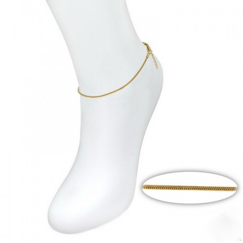 Ατσάλινο βραχιόλι ποδιού φίδι στρογγυλό επίχρυση-ανά τεμάχιο