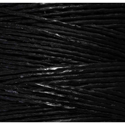 Κορδόνι κηρόσπαγγος κερωμένος 1mm σε μαύρο χρώμα-Τιμή ανά μέτρο